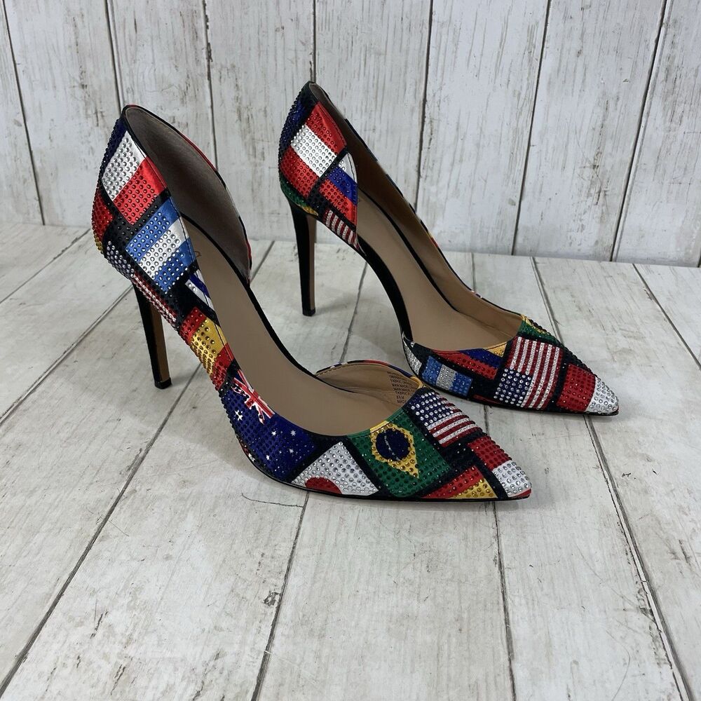 INC International Concepts Colorful Flag Kenjay D'OrsayHeels, Size 8.5 - Picture 2 of 11